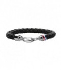 PULSERA PIEL NEG CADENA ACERO 2700510