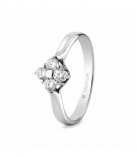 ANILLO ORO BLANCO Y 4 DIAMANTES 0,30CT 74B0042