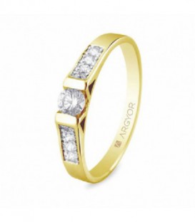 ANILLO 9 DIAMANTES TALLA BRILLANTE 0.28C 74A0033