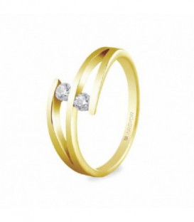 ANILLO 2 DIAMANTES TALLA BRILLANTE 0.14 74A0035