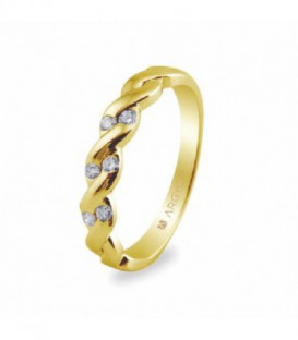 ANILLO EFECTO TRENZADO CON 6 DIAMANTES 74A0020