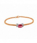 PULSERA DE ORO ROJO Y BLANCO DIAM RUBI 05-162318R5