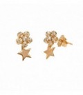 PENDIENTES FLOR ESTRELLA PLATA CHAPADA X76292