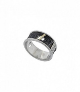 ANILLO PLATA, PLATA NEGRA Y ORO 18K 21553