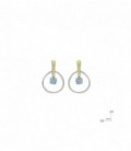 PENDIENTES PLATA,ORO 18K Y TOPACIO AZUL 22196