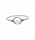 PULSERA PLATA ESCLAVA, PERLA, ORO 22357