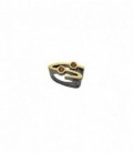 ANILLO PLATA NEGRA, ORO,GRANATE MANDARIN 22202