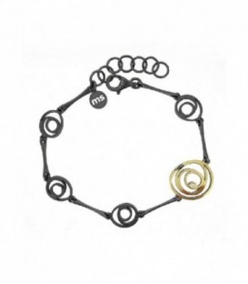 PULSERA PLATA, ORO Y BRILLANTE 0,015 CTS 20406