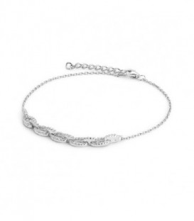 PULSERA PLATA ESLABONES Y CIRCONITAS SBR-101-107-UU